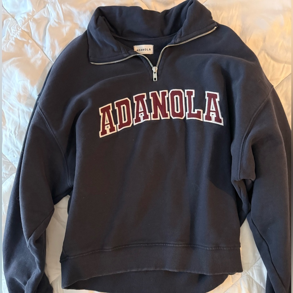 Varsity Relaxed Funnel Neck Zip Up